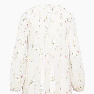 Aritzia Wilfred DAYDREAMER MINI DRESS Micro-pleated White Floral Size S